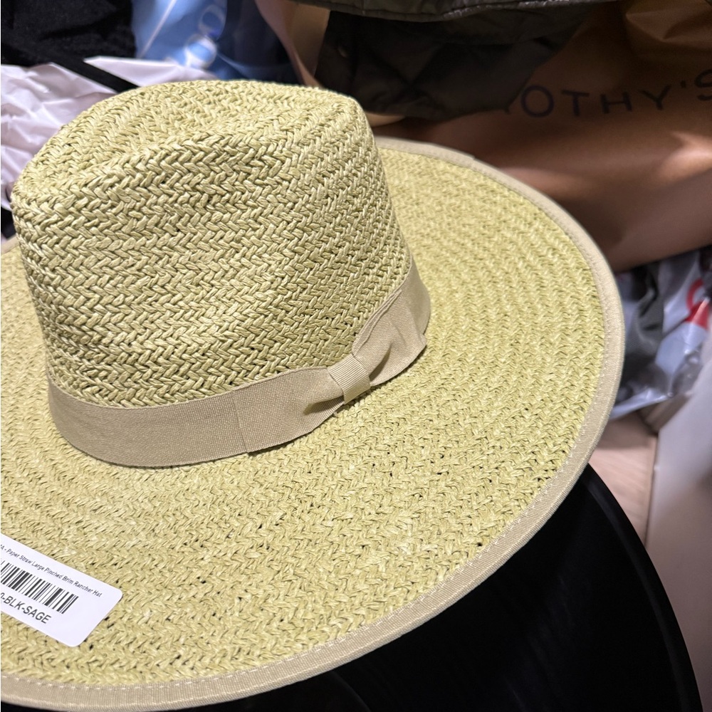 Elegant Straw Sun Hat with Beige Band
